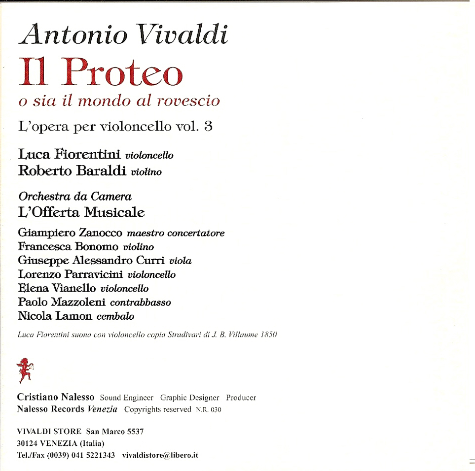 Il Proteo ovvero il mondo alla rovescia Antonio Vivaldi