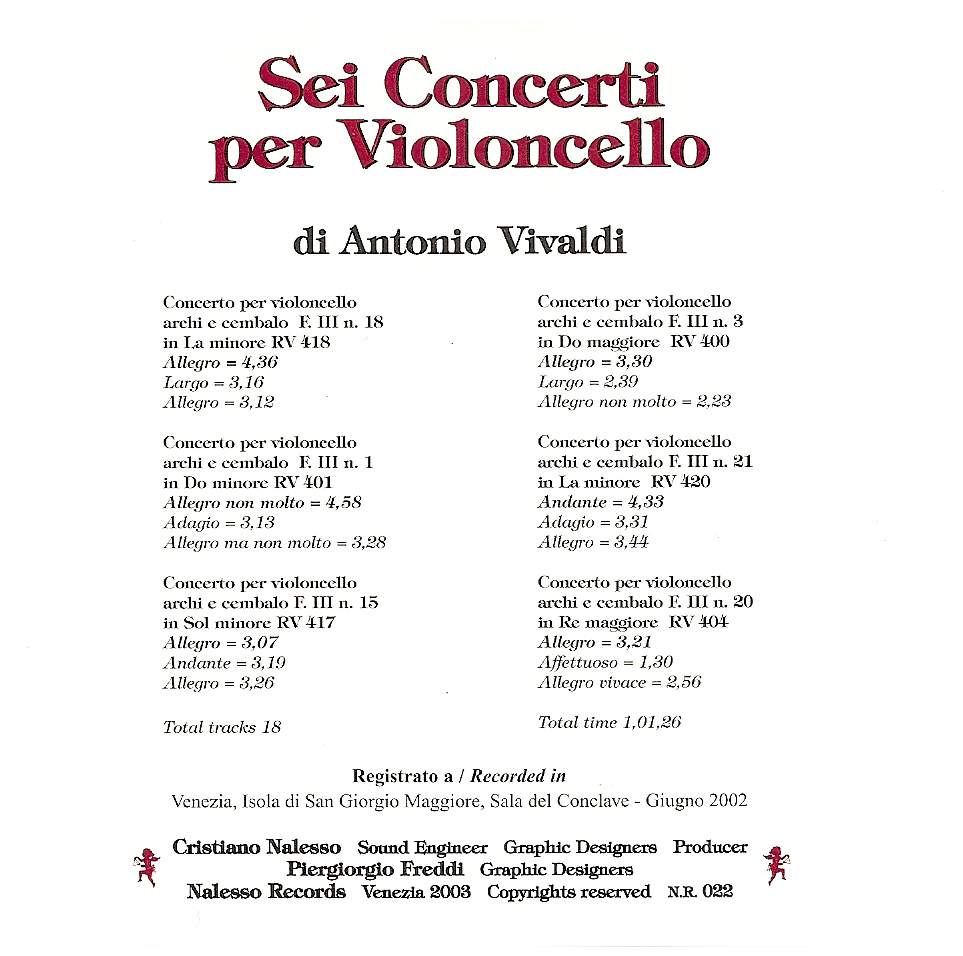 Sei Concerti per Violoncello - Antonio Vivaldi